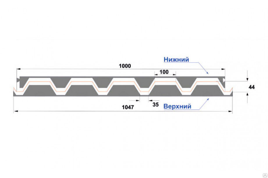 Уплотнитель С44 коньковый (верхний)